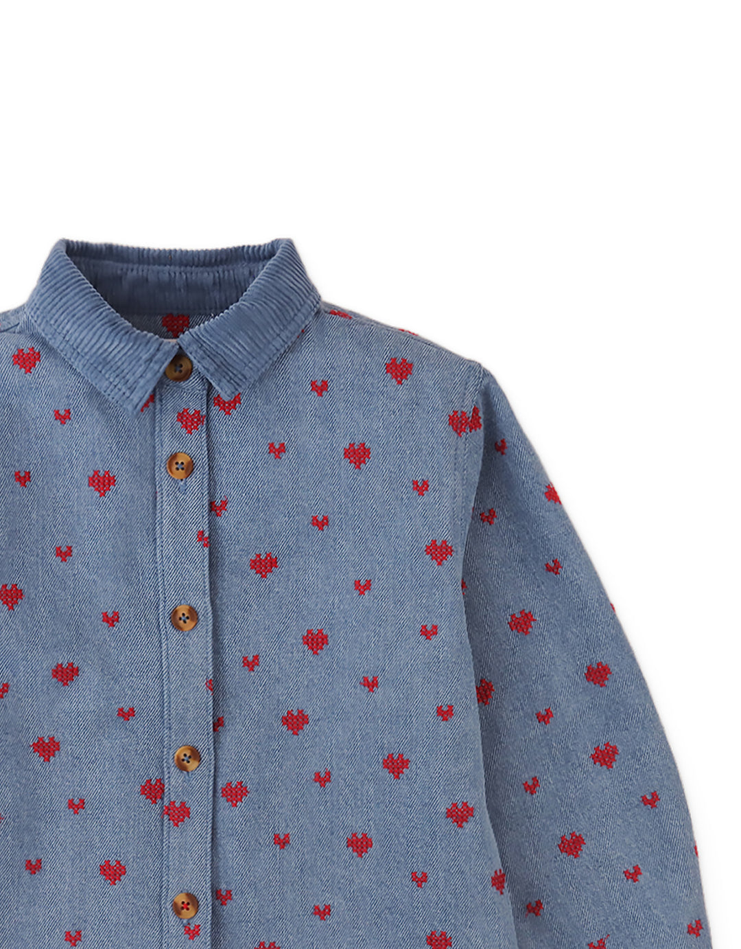 Gingersnaps Josefina Denim Shirt with Hearts 4