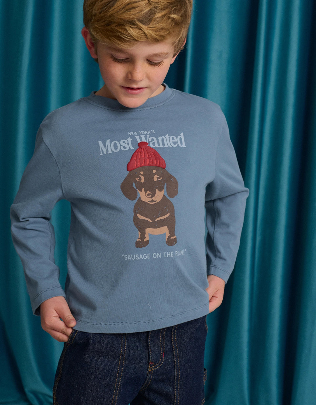 Gingersnaps Myron Graphic Tee with “Most Wanted” Dachshund 3