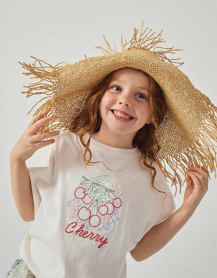 Gingersnaps Savanna Embroidered Cherry Tee - Meisje Top 2