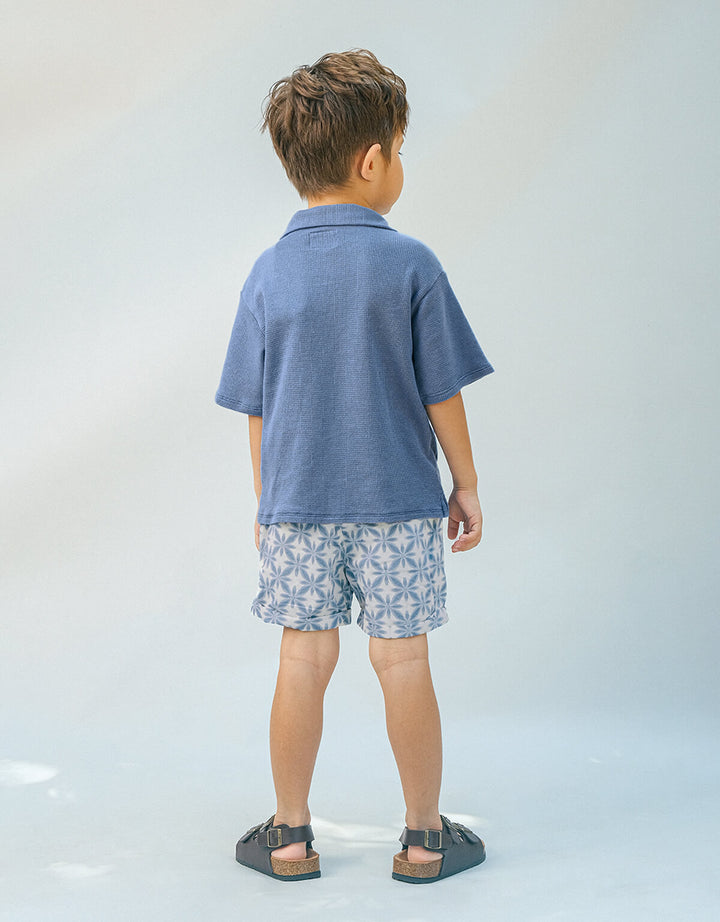 Gingersnaps Tommy Waffle Shirt Monkey - Jongens Shirt Blauw 8