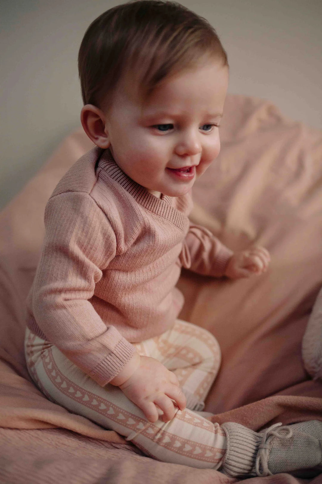 Legging Perr Baby Hearts - Newborn - Beige/Roze 5