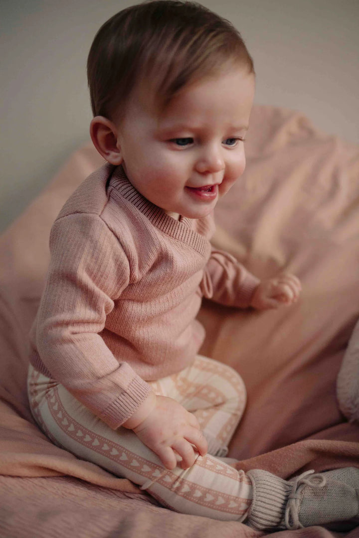 Legging Perr Baby Hearts - Newborn - Beige/Roze 5