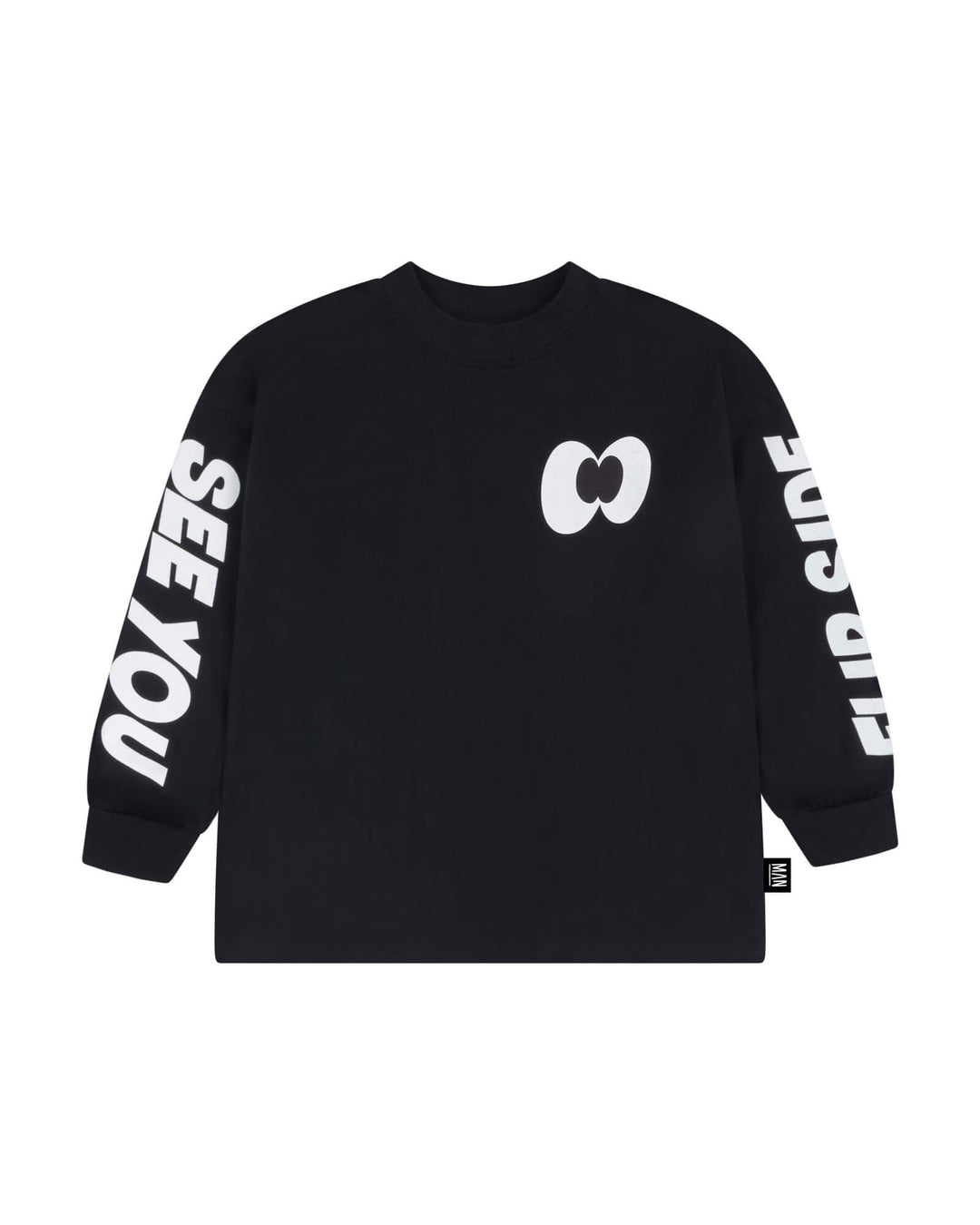 Little Man FLIPSIDE Longsleeve - Unisex Kindershirt - Zwart 1