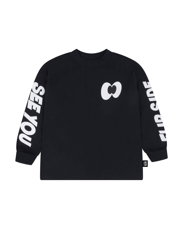 Little Man FLIPSIDE Longsleeve - Unisex Kindershirt - Zwart 1