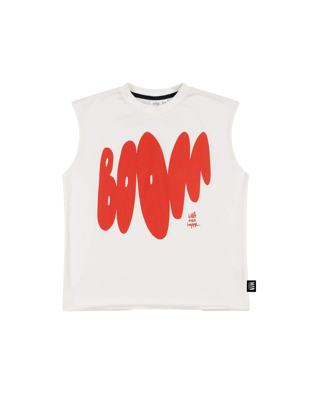 Little Man Happy BOOM Tank White - Kinder Tanktop - OffWhite 1