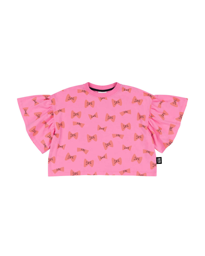 Little Man Happy BOW-MAZING Boxy Puff T-Shirt - Meisjesshirt 1