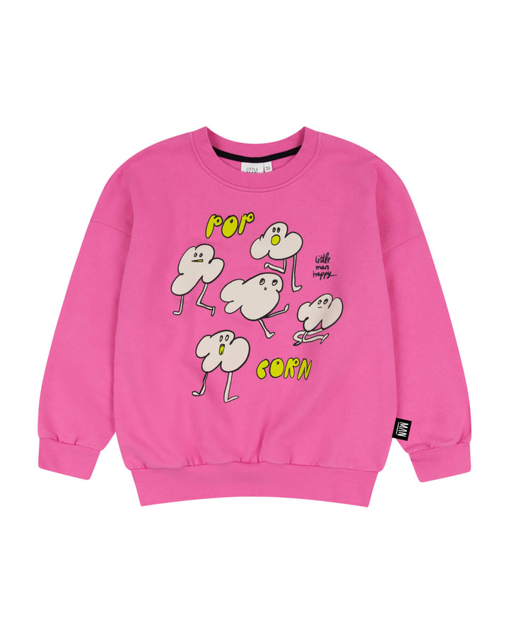 Little Man Happy POPCORN Sweater - Meisjessweater - Roze 1