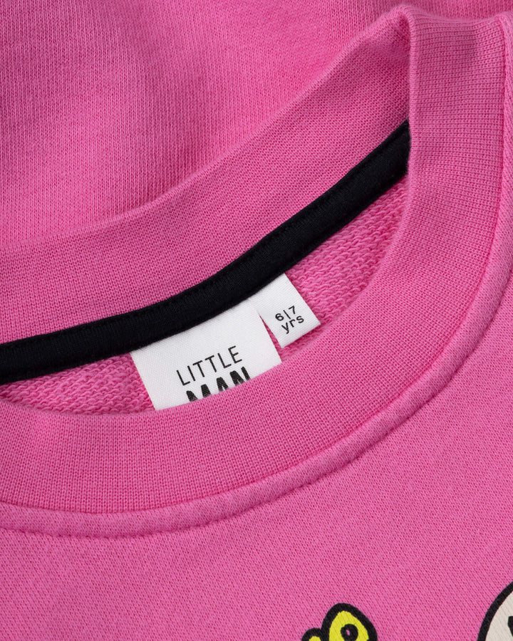 Little Man Happy POPCORN Sweater - Meisjessweater - Roze 4