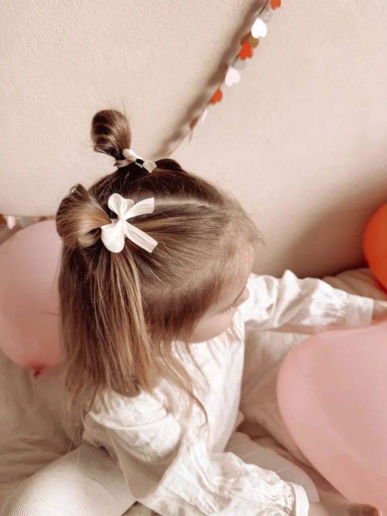 Little Yune Alligatorspeldjes Duo Bow White - Wit 2