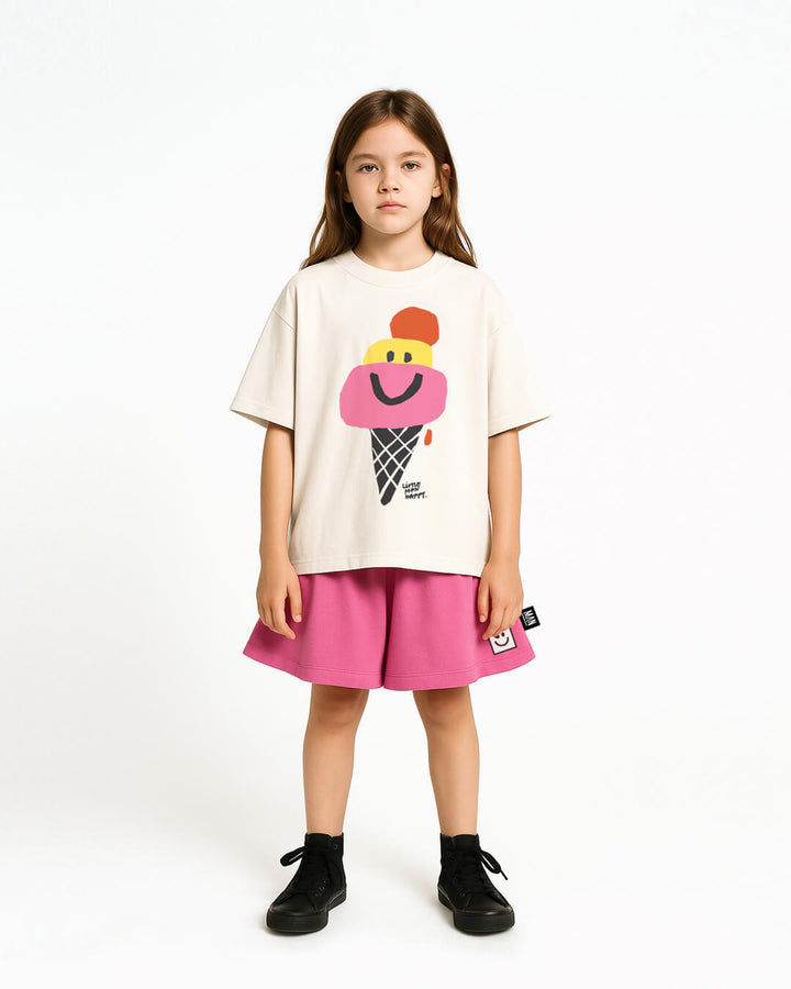 Little Man HAPPY CONE Skate T-Shirt - Kindershirt Off White 2