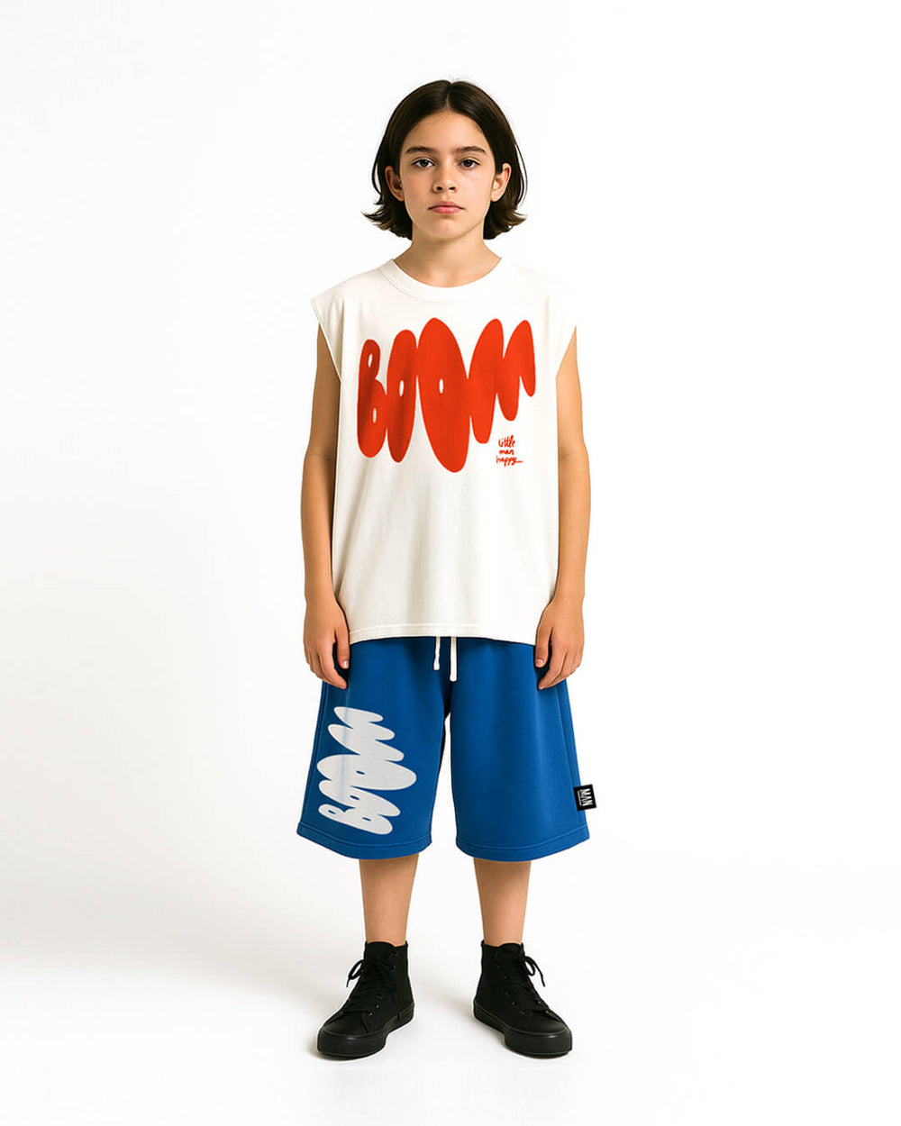 Little Man Happy BOOM Tank White - Kinder Tanktop - OffWhite 2