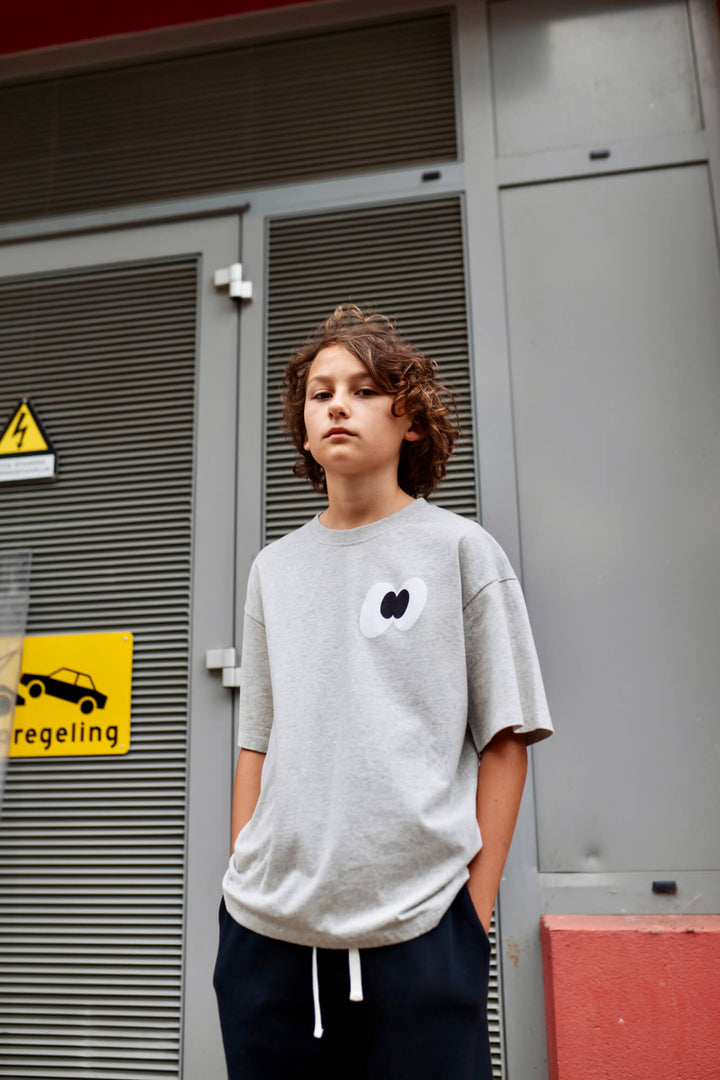 Little Man SILLY EYES Skate T-Shirt - Kindershirt - Grijs 2