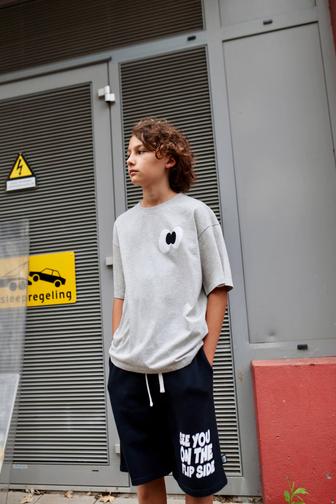 Little Man SILLY EYES Skate T-Shirt - Kindershirt - Grijs 7