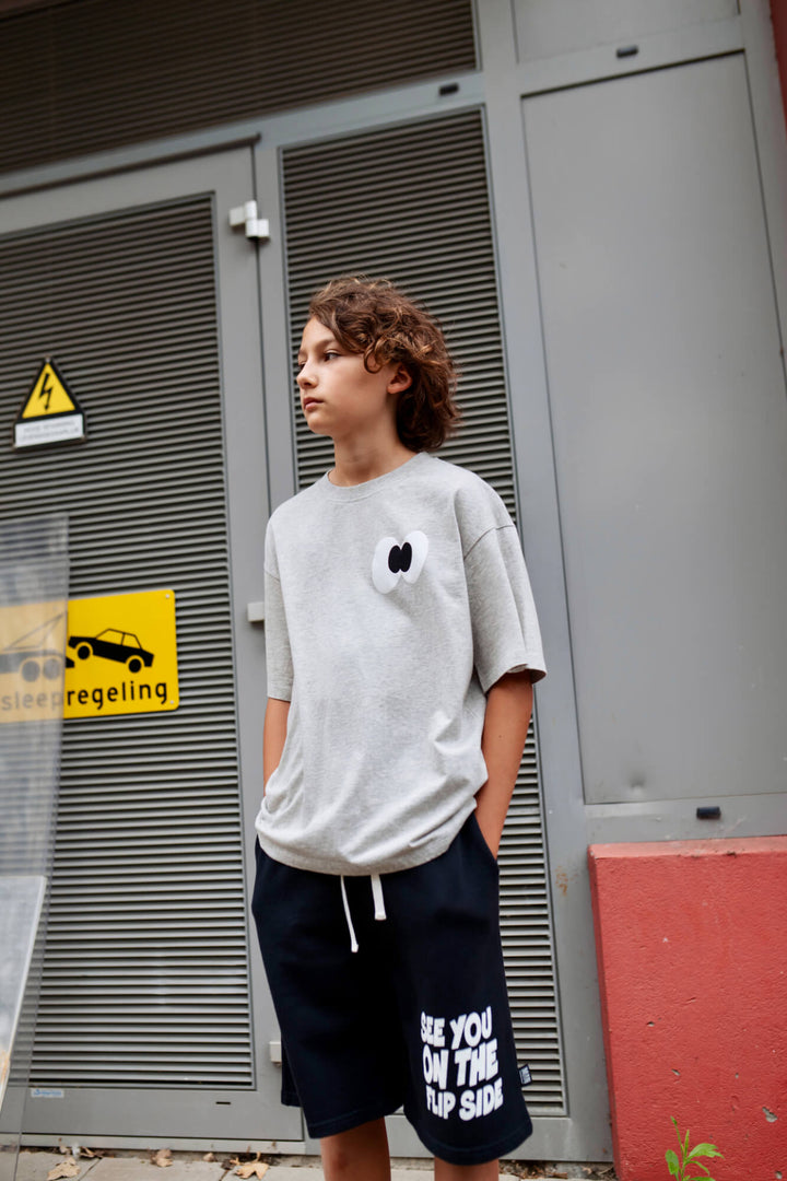 Little Man SILLY EYES Skate T-Shirt - Kindershirt - Grijs 7