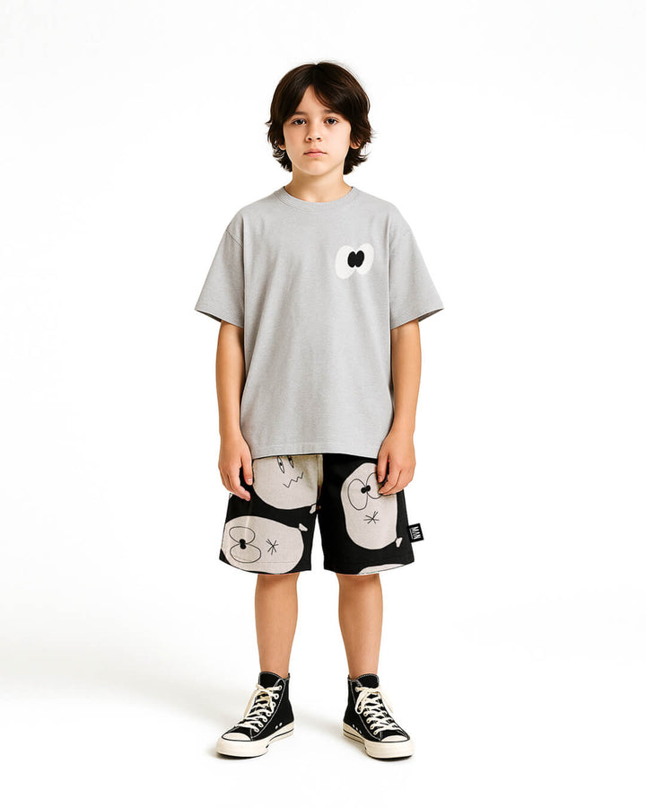 Little Man SILLY EYES Skate T-Shirt - Kindershirt - Grijs 8