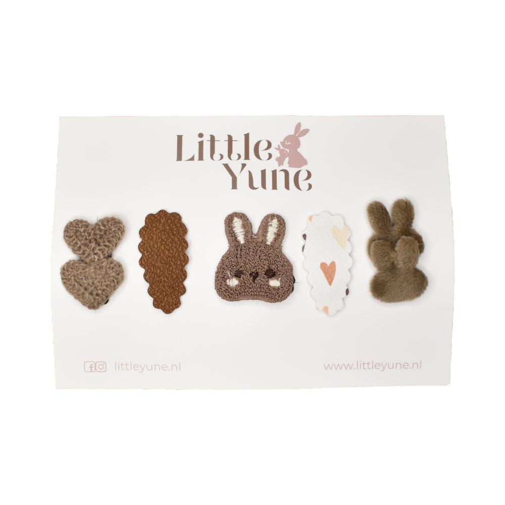 Little Yune Antislip Haarspeldjes Set Cocoa Bunny - Baby 1