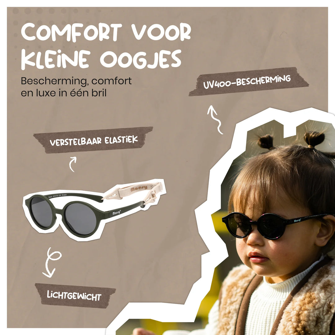Maesy Baby Zonnebril Noah - 0 t/m 2 jaar - Flexibel - Bruin 2