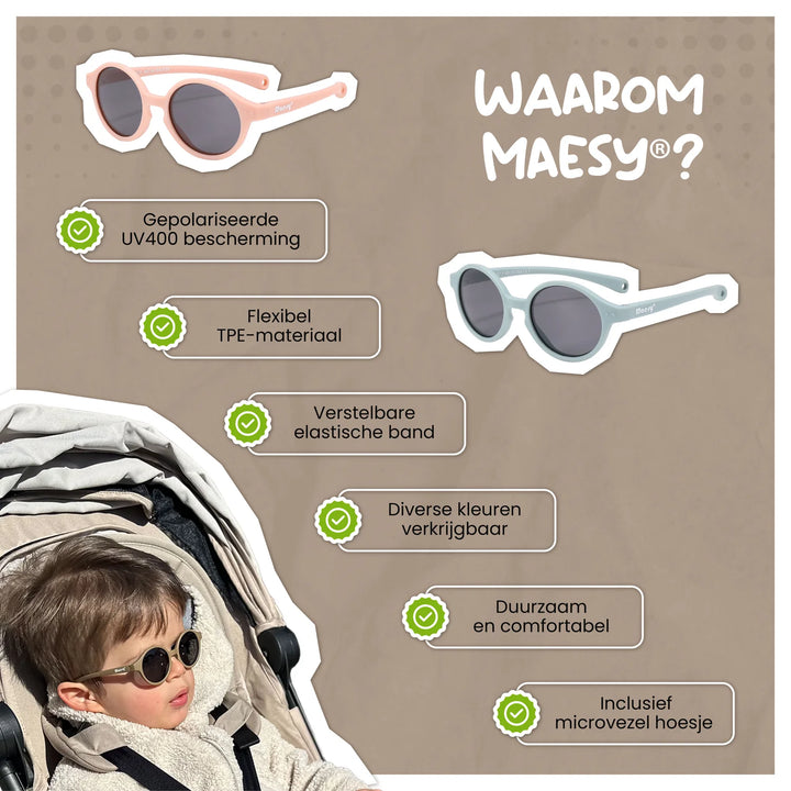 Maesy Baby Zonnebril Noah - 0 t/m 2 jaar - Flexibel - Paars 6