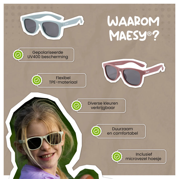 Maesy Kleuter Zonnebril Lino - 3 t/m 6 jaar - Flexibel Zwart 7
