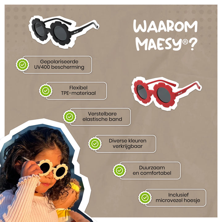 Maesy Peuter Zonnebril Fleur - 1 t/m 3 jaar - Flexibel Ecru 7