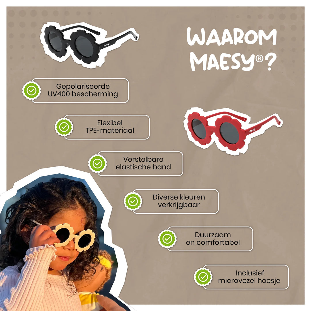 Maesy Peuter Zonnebril Fleur - 1 t/m 3 jaar - Flexibel Paars 7