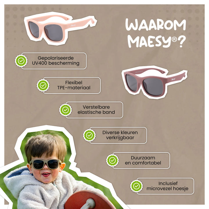 Maesy Peuter Zonnebril Luca - 1 t/m 3 jaar - Flexibel Zwart 7