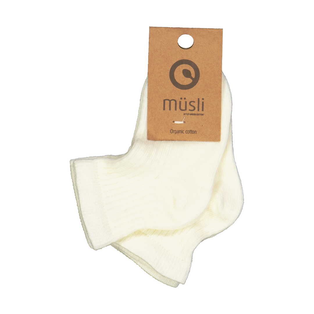 Müsli Baby Rib Sokken 2-pack Ecru - Babysokjes - Ecru 1