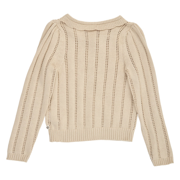 Müsli Bouquet Knit Pointelle Cardigan - Meisjesvest - Ecru 3