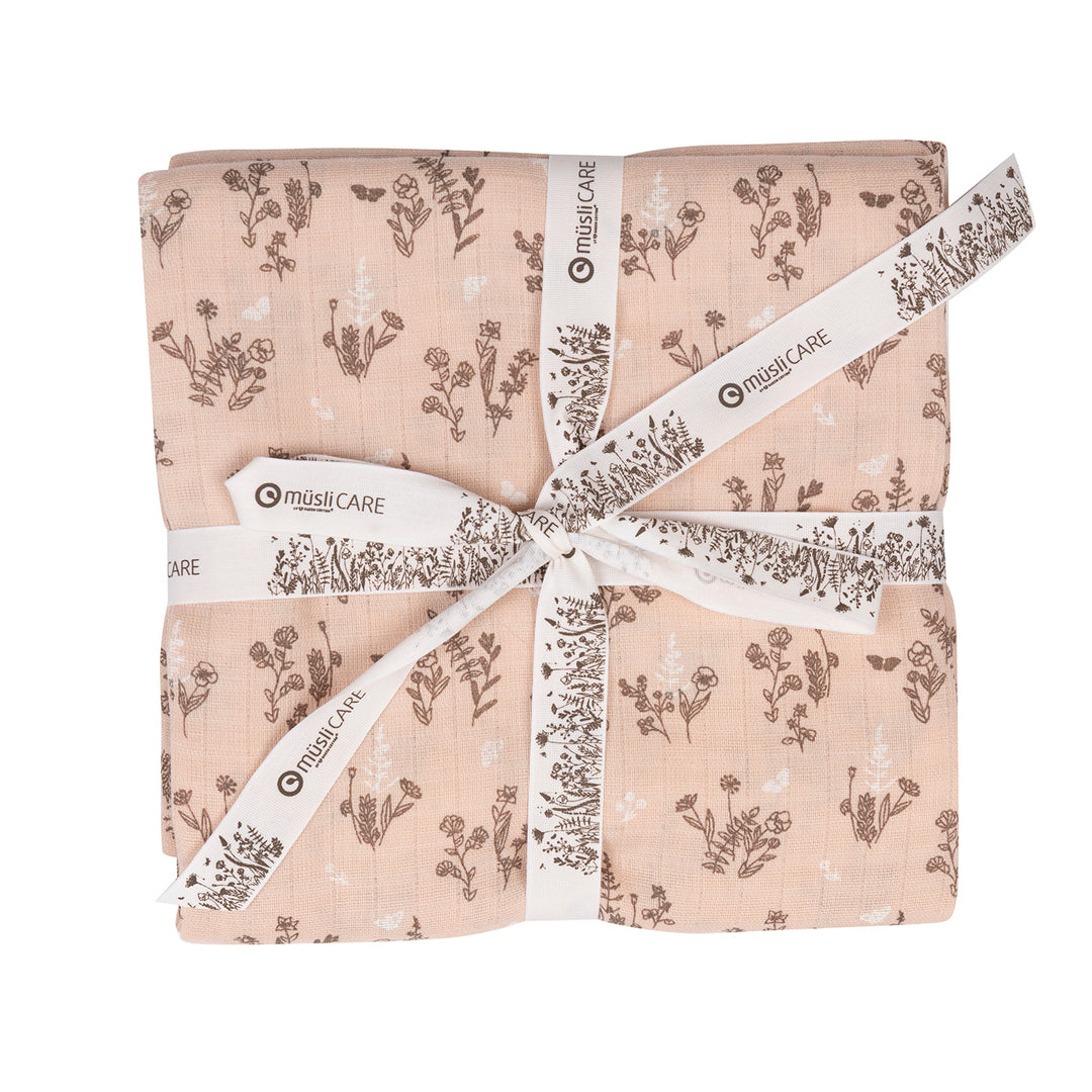 Müsli Flora Muslin Hydrofiele Omslagdoek - Meisjes - Roze 1