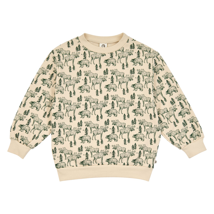 Müsli Forest Sweatshirt - Jongens Trui - Ecru/Groen 1