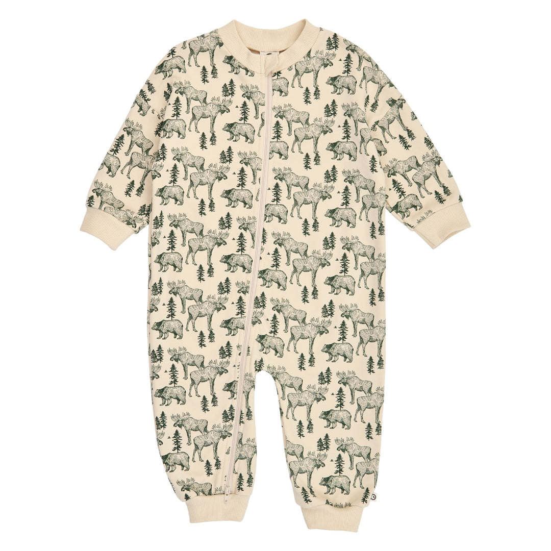 Müsli Forest Zip Bodysuit - Baby Jongens Boxpak - Ecru/Groen 1
