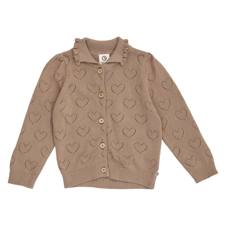 Müsli Knit Pointelle Heart Cardigan - Baby Meisjes Vestje 1