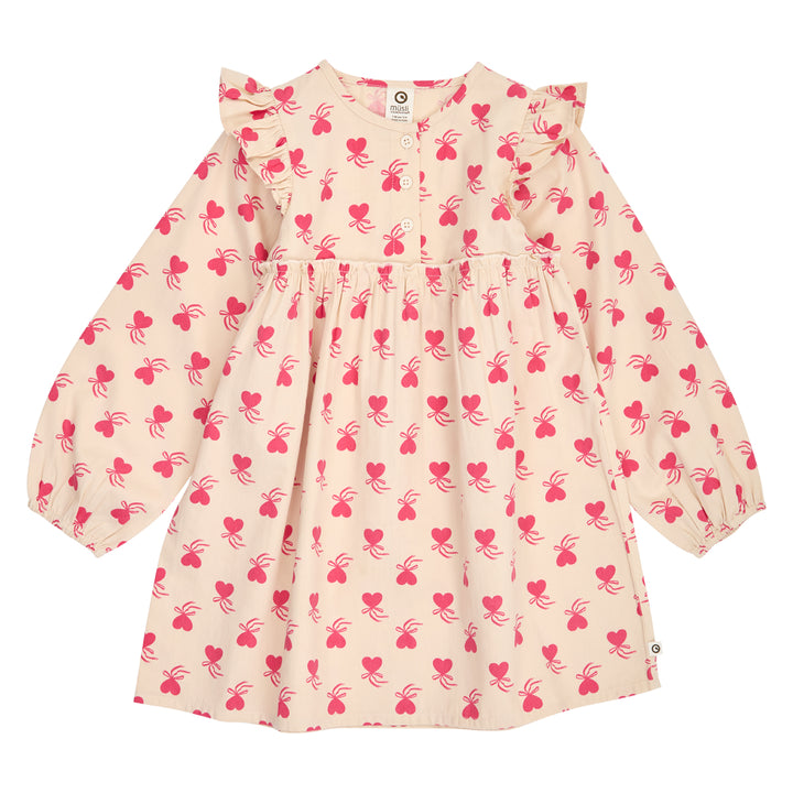 Müsli Love Letter Dress - Meisjes Jurk - Ecru/Roze 1