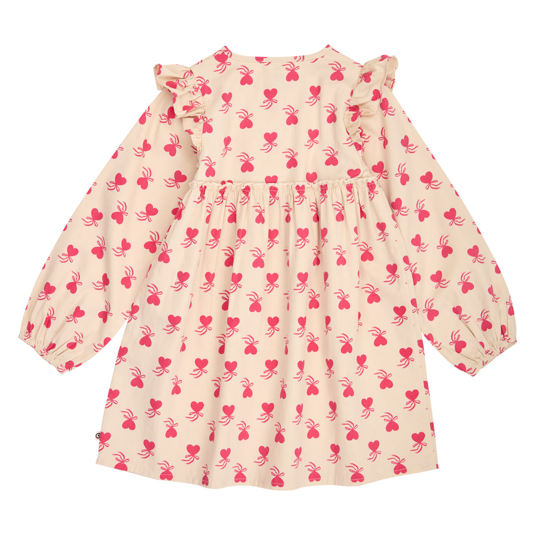 Müsli Love Letter Dress - Meisjes Jurk - Ecru/Roze 3