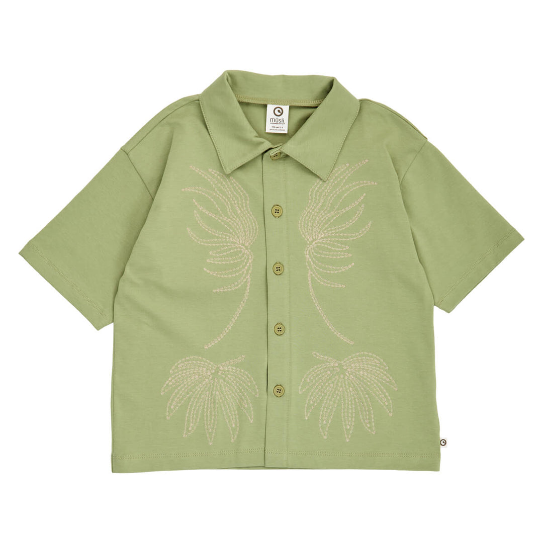 Müsli Natures Imprint Embroidery Shirt - Jongensshirt Groen 1
