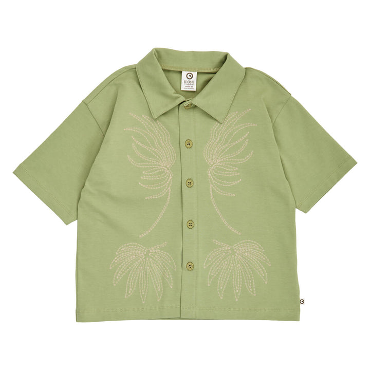 Müsli Natures Imprint Embroidery Shirt - Jongensshirt Groen 1