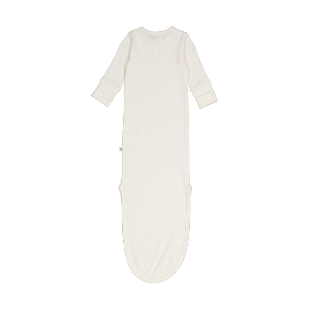 Müsli Rib Knot Gown Balsam Cream - Newborn Slaapzakje - Wit 5