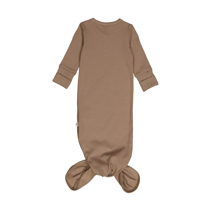 Müsli Rib Knot Gown Walnut - Newborn Slaapzakje - Bruin 2