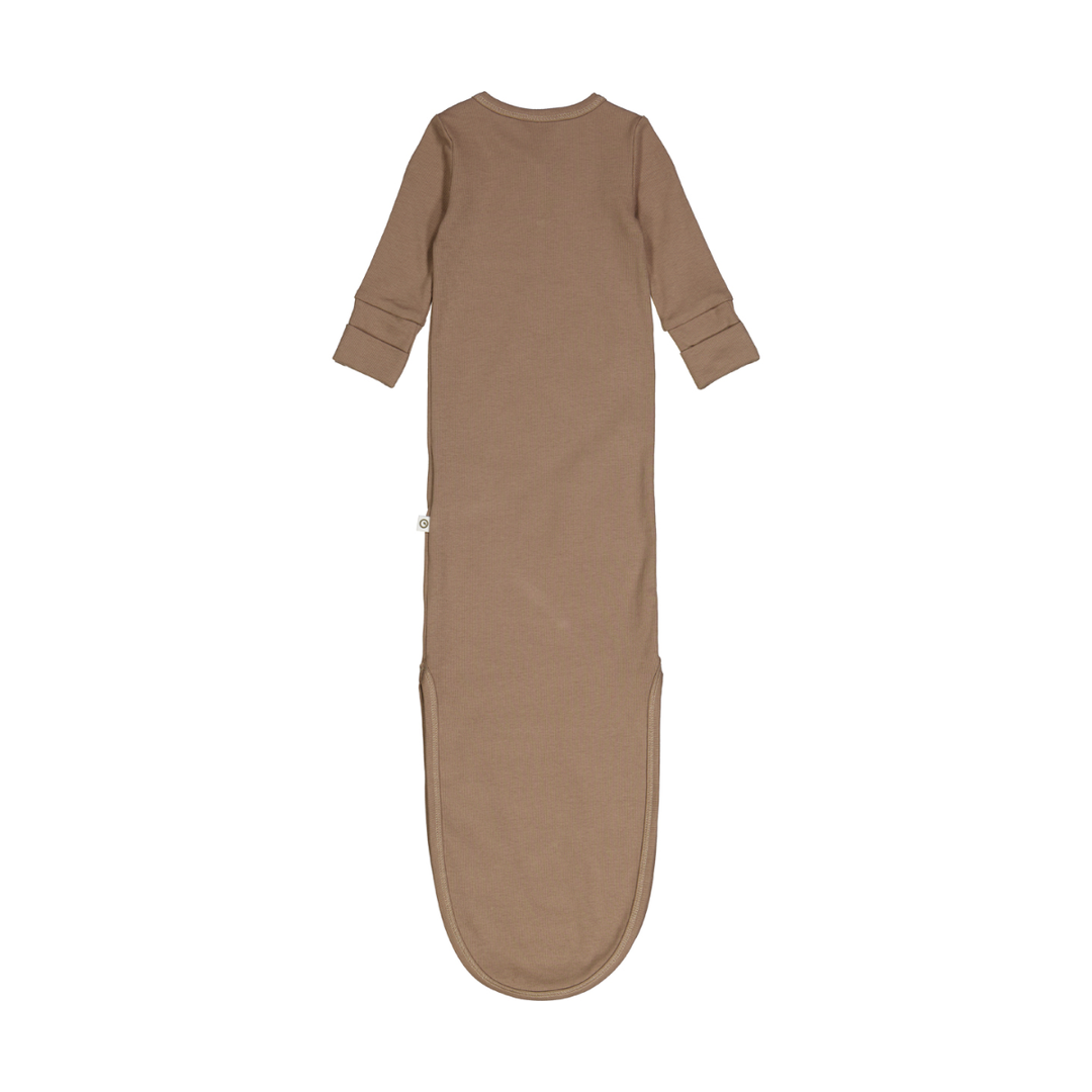 Müsli Rib Knot Gown Walnut - Newborn Slaapzakje - Bruin 4