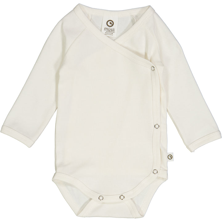 Müsli Rib Longsleeve Body Balsam Cream - Newborn Romper Wit 1