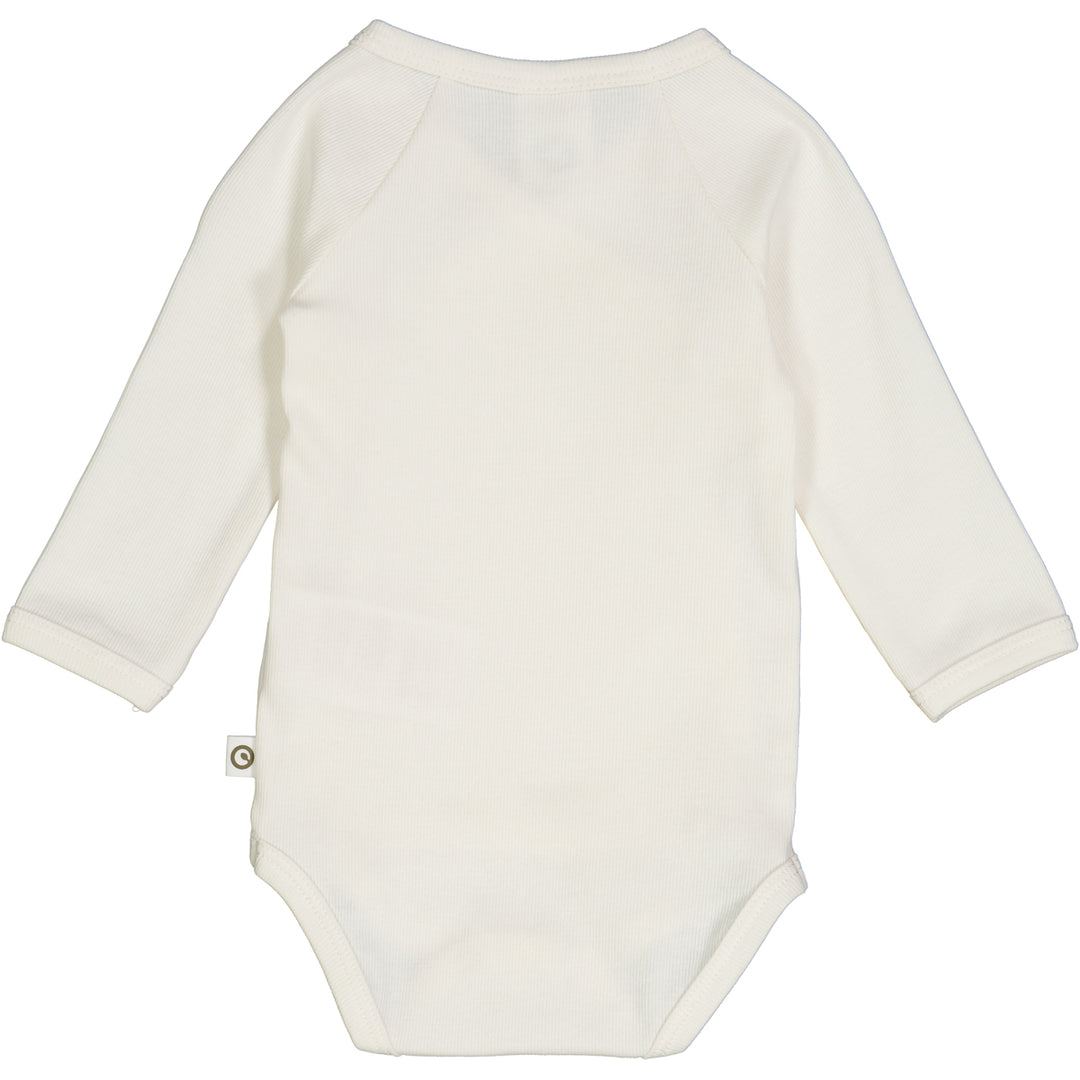 Müsli Rib Longsleeve Body Balsam Cream - Newborn Romper Wit 2