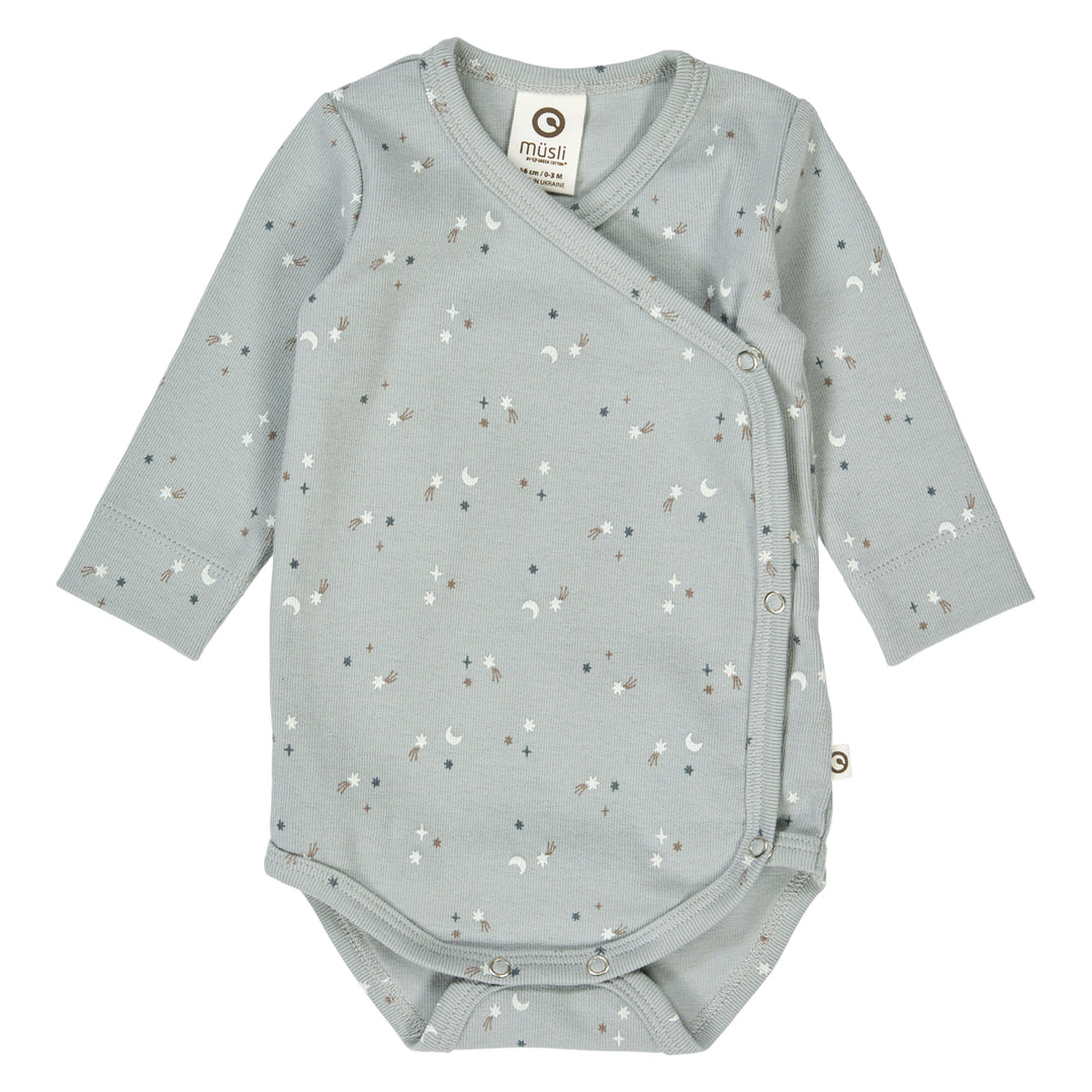 Müsli Stars Longsleeve Body Jasmin Blue - Jongens Romper 1