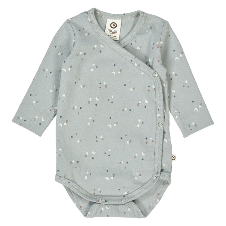 Müsli Stars Longsleeve Body Jasmin Blue - Jongens Romper 1