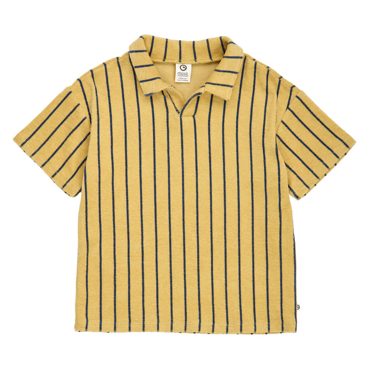 Müsli Terry Stripe Polo - Jongens Poloshirt - Geel/Blauw 1