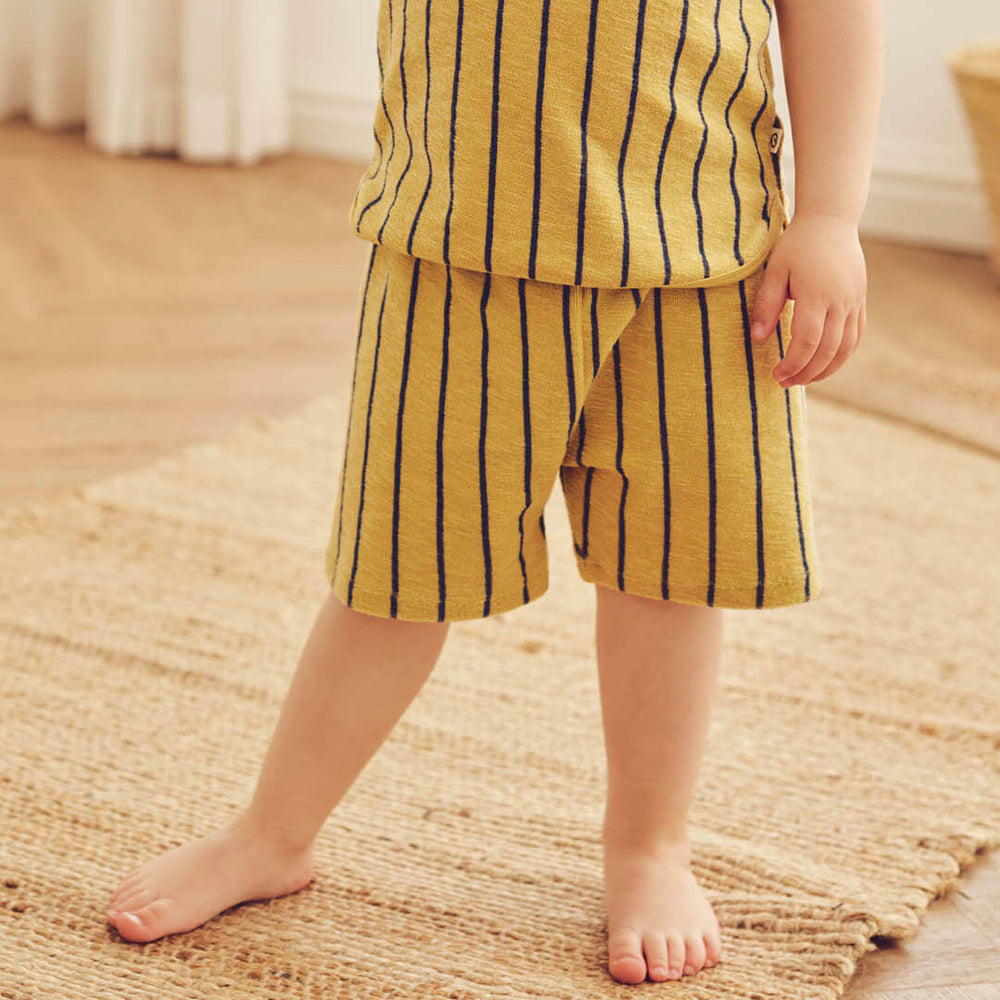 Müsli Terry Stripe Shorts - Korte Jongens Broek - Geel 2