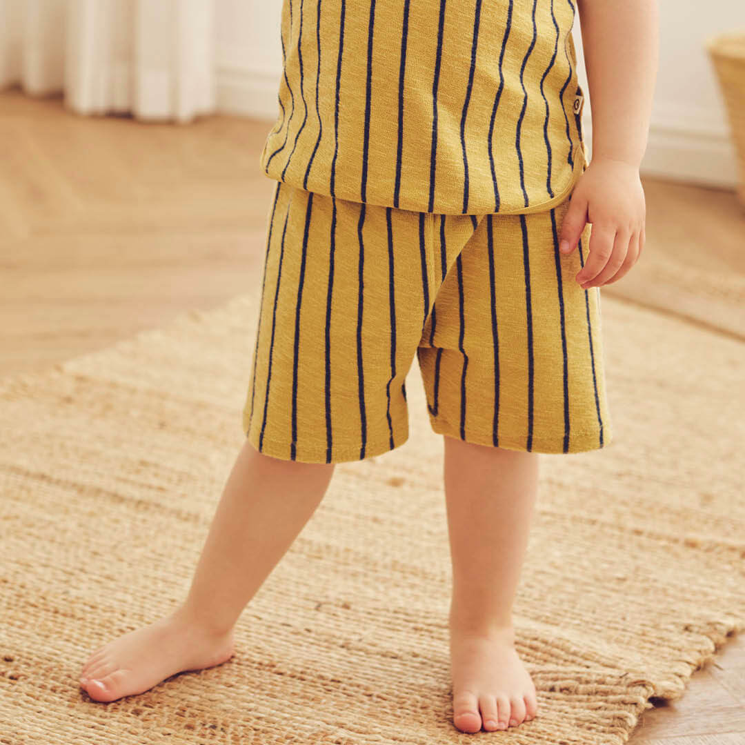 Müsli Terry Stripe Shorts - Korte Jongens Broek - Geel 2