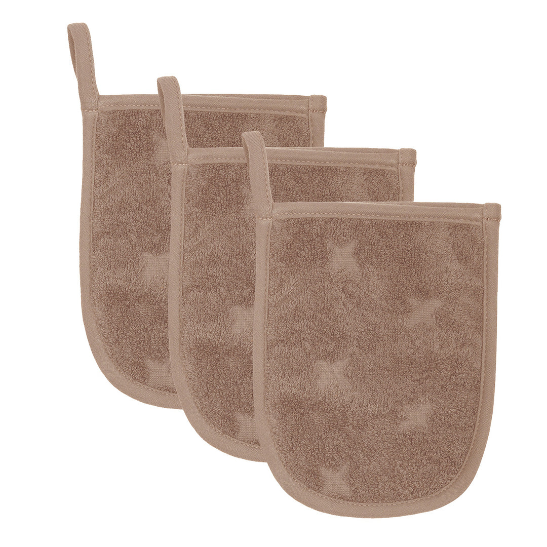 Müsli Washandjes Set van 3 Walnut - Baby  - Bruin 1