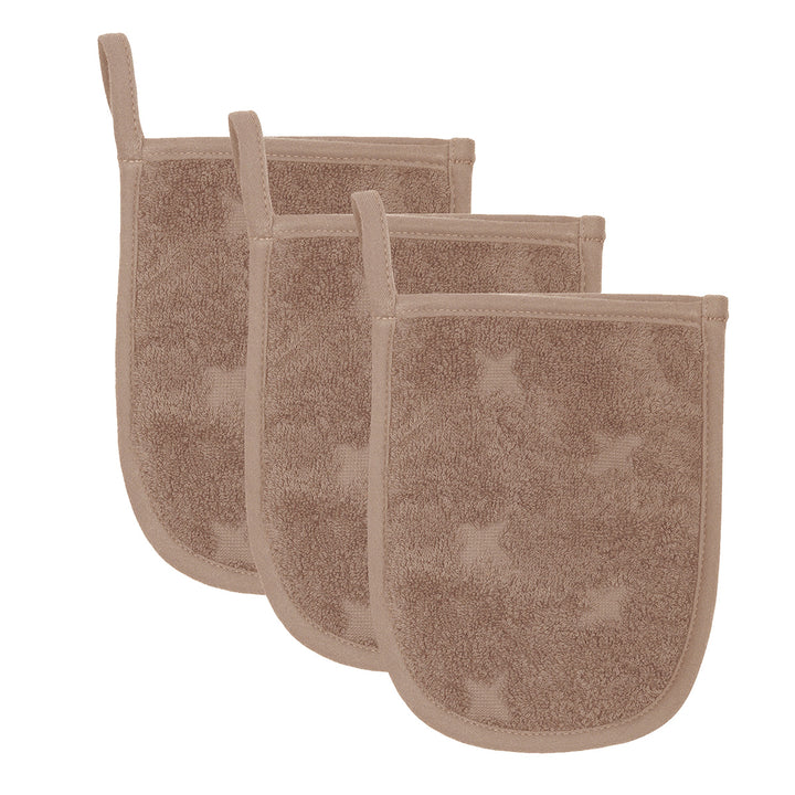 Müsli Washandjes Set van 3 Walnut - Baby  - Bruin 1