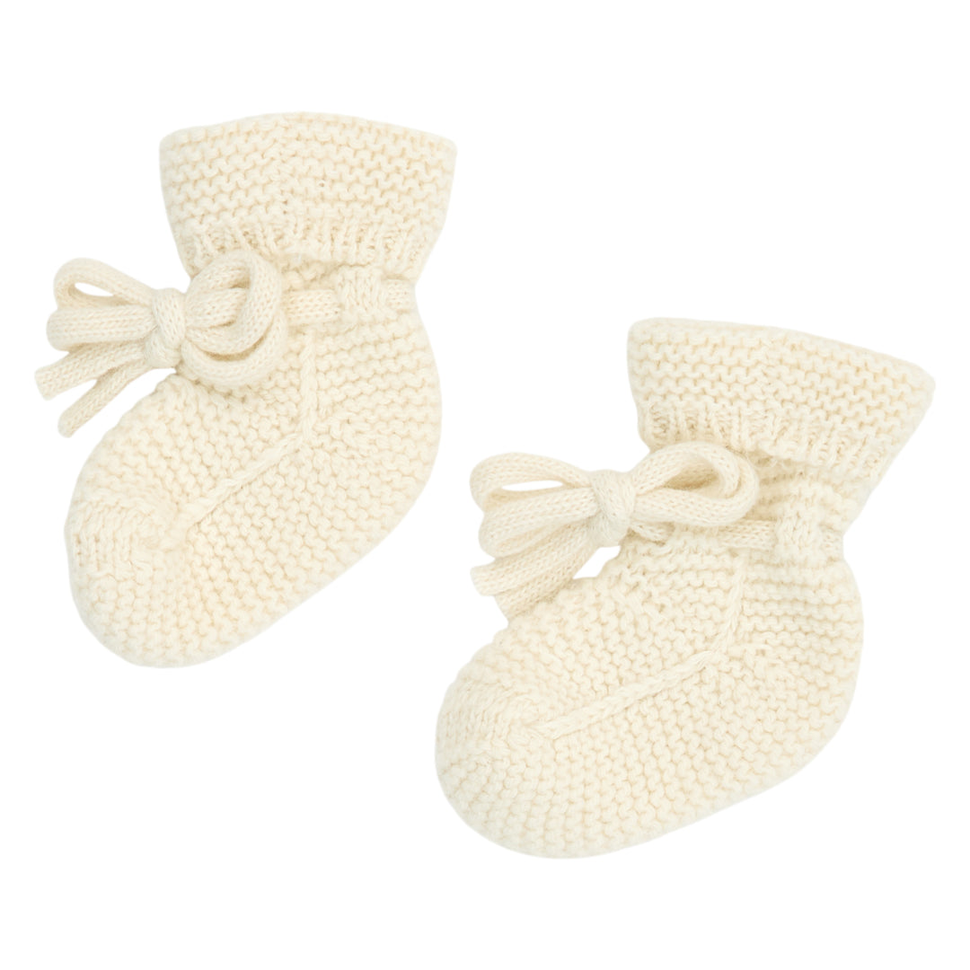 Müsli Wool Knit Booties - Baby Slofjes Unisex - Ecru 1