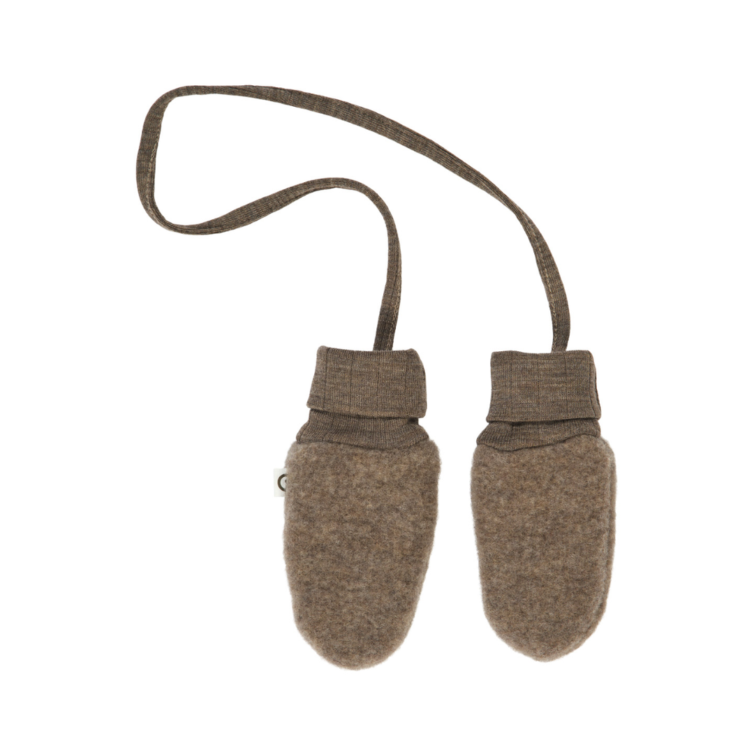 Müsli Woolly Fleece Mittens Walnut Melange - Baby Wanten 1